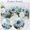 6 ft Spring Floral Garland with Blue & White Dahlias and Eucalyptus – Artificial Spring Flower Vine Garland for Mantle, Front Door, Porch, Staircase, Wedding, Table & Indoor Farmhouse Decor